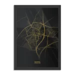Poster Meppel Plattegrond Zwart Geel Rechthoek Verticaal Met Lijst Template PBL 50 70 Verticaal Steden 73 1