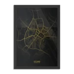 Poster Sittard Plattegrond Zwart Geel Rechthoek Verticaal Met Lijst Template PBL 50 70 Verticaal Steden 77 1