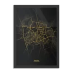 Poster Breda Plattegrond Zwart Geel Rechthoek Verticaal Met Lijst Template PBL 50 70 Verticaal Steden 79 1