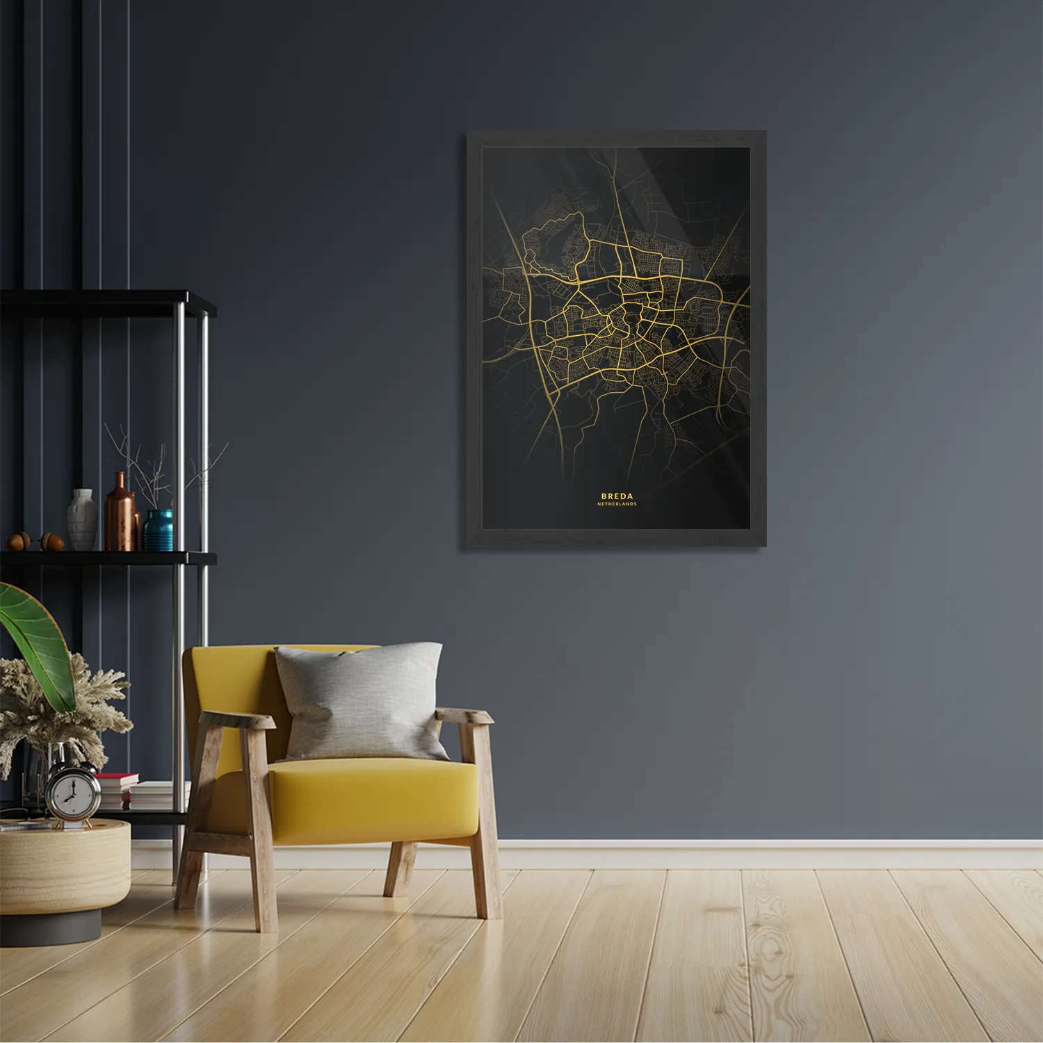 Template_PBL_50-70_Verticaal_Steden_79-2 Poster Breda Plattegrond Zwart Geel Rechthoek Verticaal Met Lijst Template PBL 50 70 Verticaal Steden 79 2