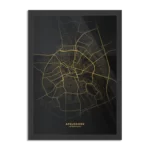 Poster Apeldoorn Plattegrond Zwart Geel Rechthoek Verticaal Met Lijst Template PBL 50 70 Verticaal Steden 81 1