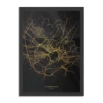 Poster Florence Plattegrond Zwart Geel Rechthoek Verticaal Met Lijst Template PBL 50 70 Verticaal Steden 95 1