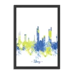 Poster Skyline Tilburg Watercolor Paint Rechthoek Verticaal Met Lijst Template PBL 50 70 Verticaal Steden 97 1