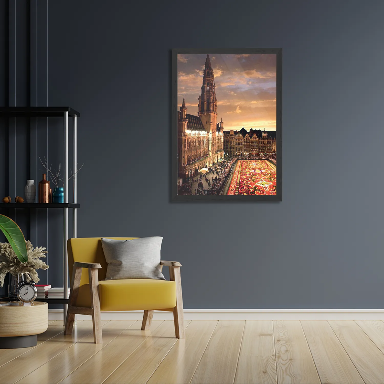 Poster Grote Markt Brussel Rechthoek Verticaal Met Lijst Template PBL 50 70 Verticaal Steden 99 2