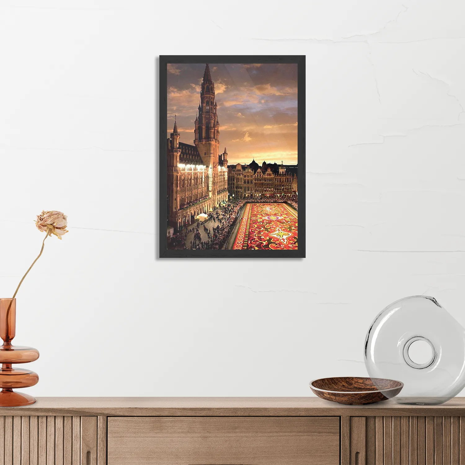 Poster Grote Markt Brussel Rechthoek Verticaal Met Lijst Template PBL 50 70 Verticaal Steden 99 3