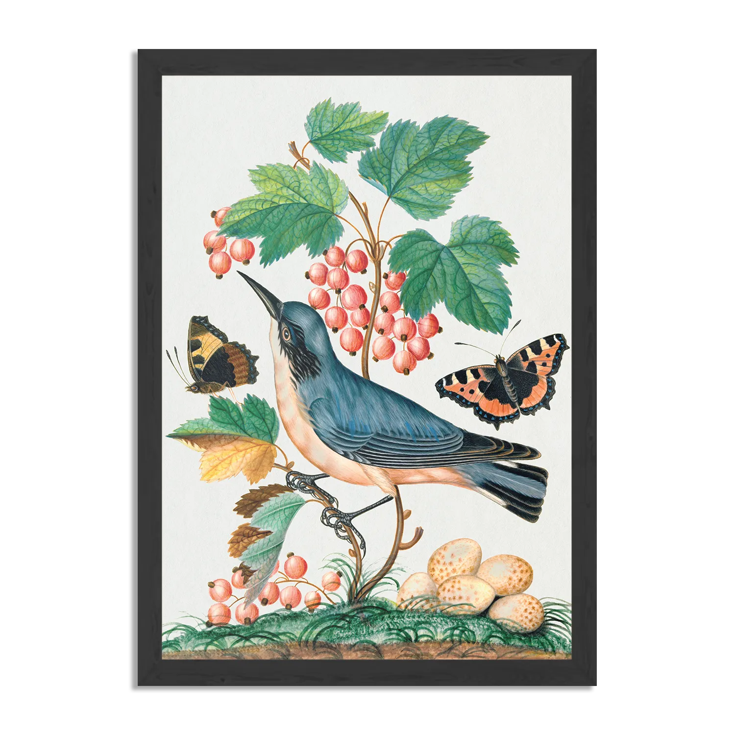 Poster Prent Natuur Vogel en Bloemen 10 Rechthoek Verticaal Met Lijst Template PBL 50 70 Verticaal Vintage 10 1