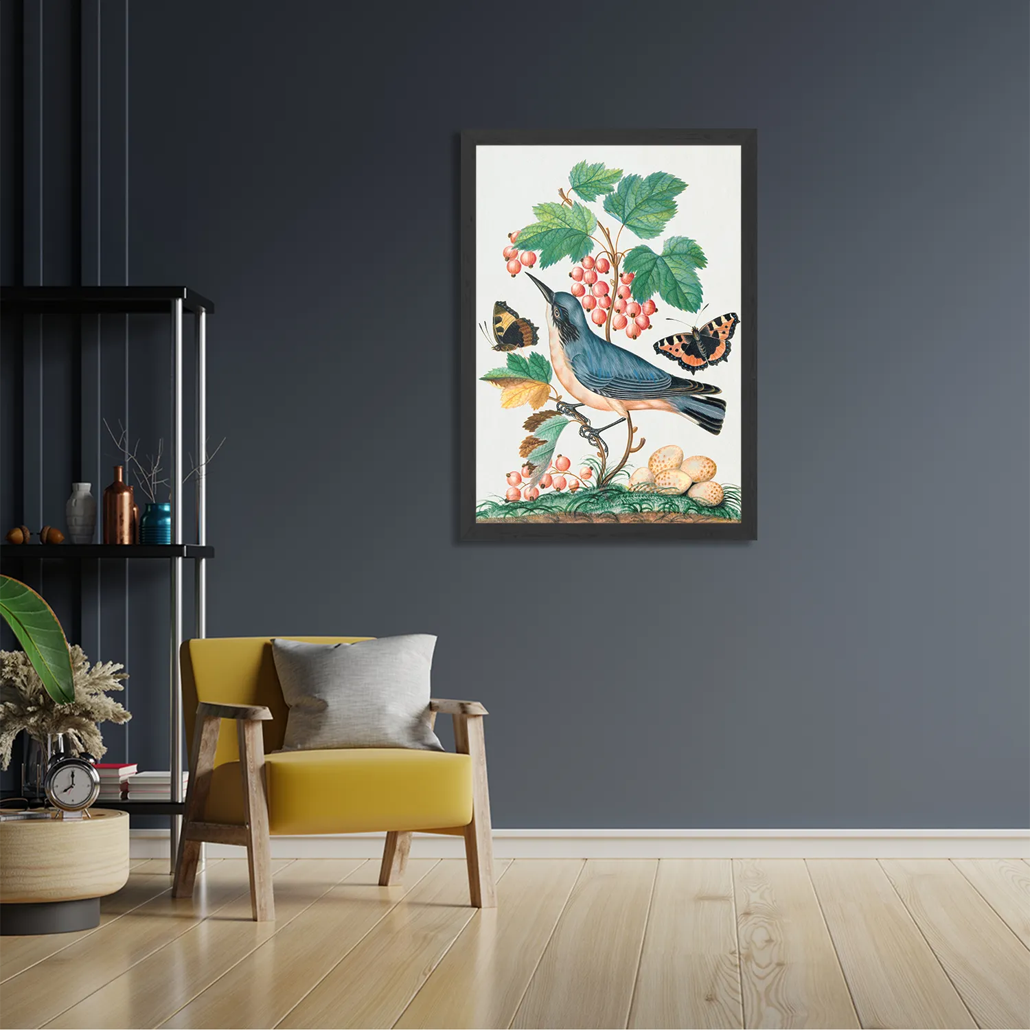 Poster Prent Natuur Vogel en Bloemen 10 Rechthoek Verticaal Met Lijst Template PBL 50 70 Verticaal Vintage 10 2