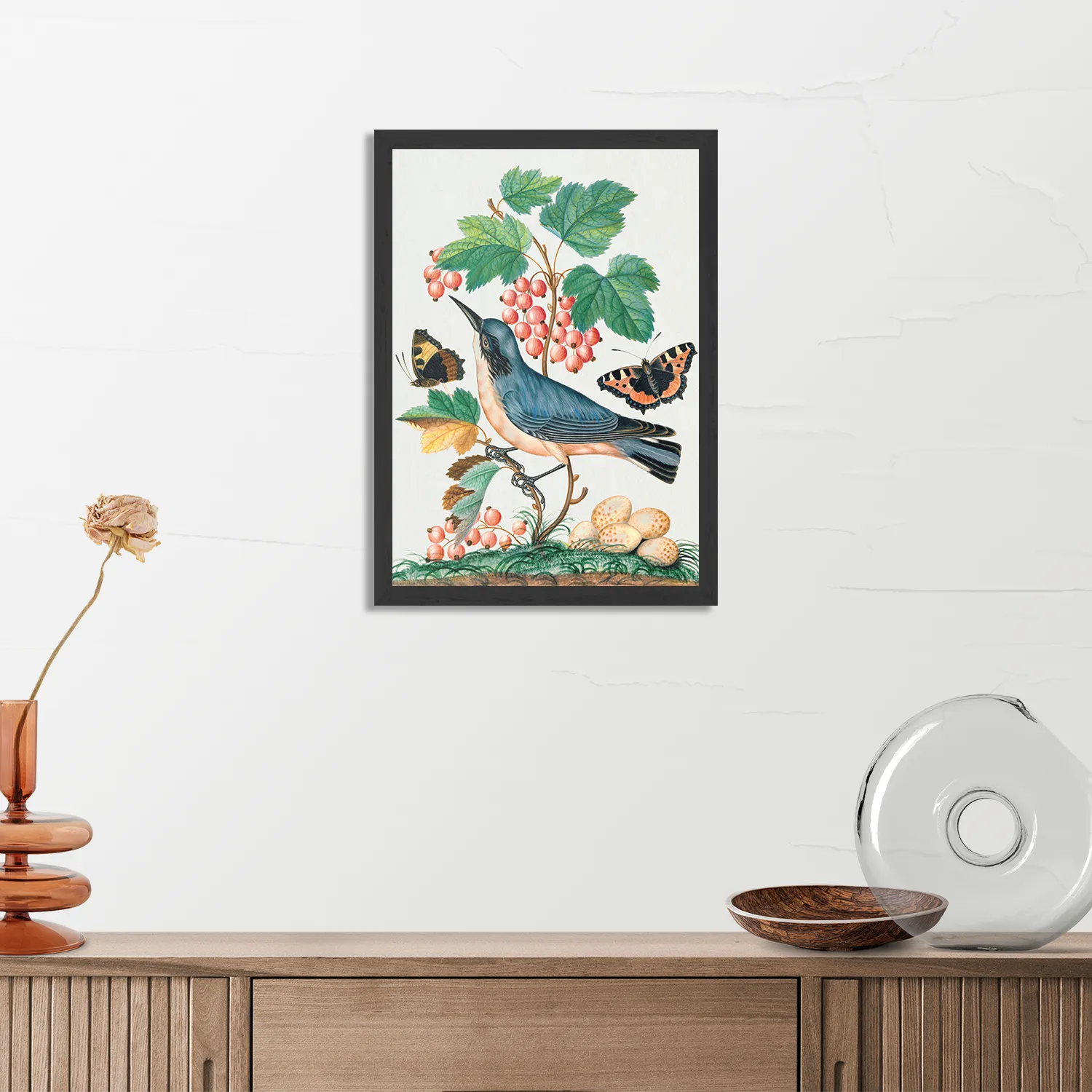 Poster Prent Natuur Vogel en Bloemen 10 Rechthoek Verticaal Met Lijst Template PBL 50 70 Verticaal Vintage 10 3