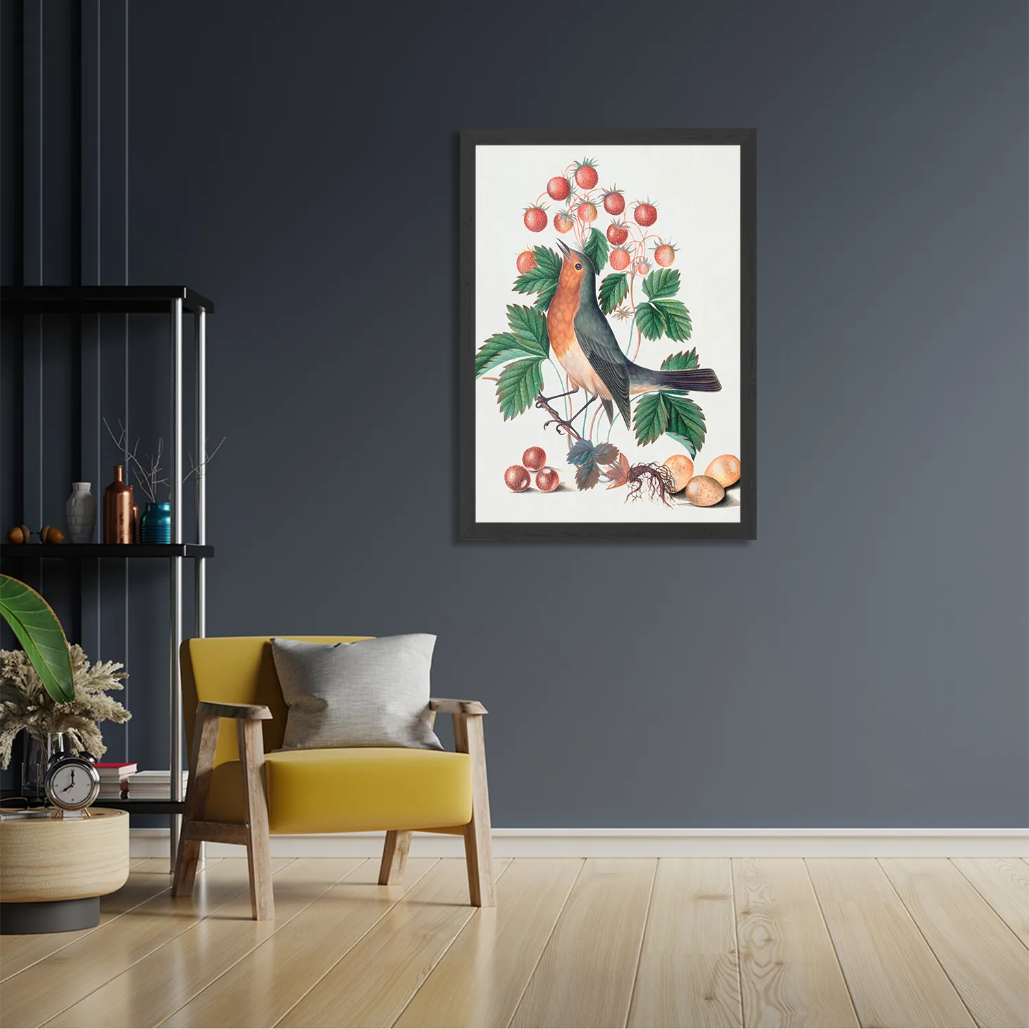 Poster Prent Natuur Vogel en Bloemen 11 Rechthoek Verticaal Met Lijst Template PBL 50 70 Verticaal Vintage 11 2