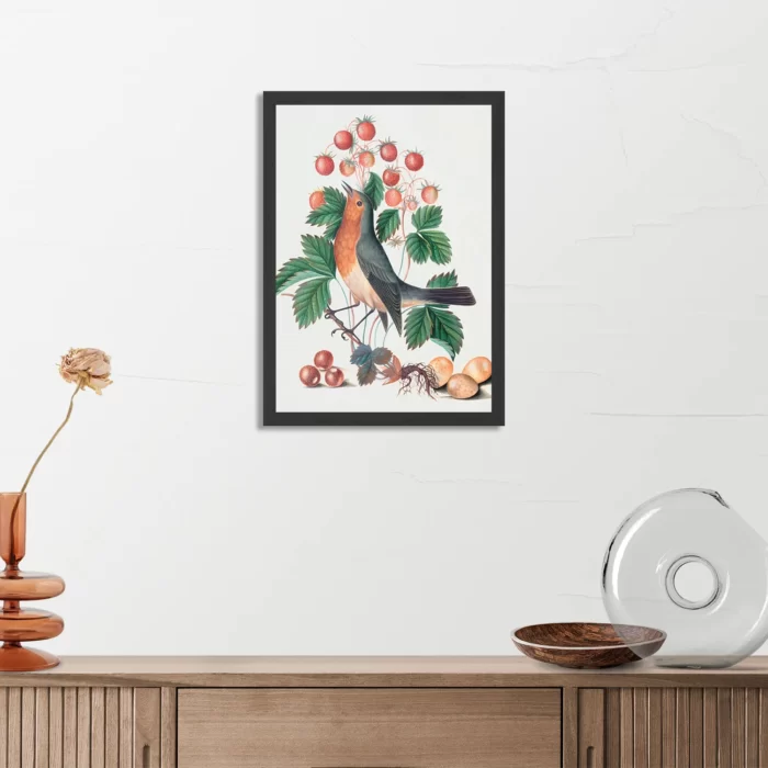 Poster Prent Natuur Vogel en Bloemen 11 Rechthoek Verticaal Met Lijst Template PBL 50 70 Verticaal Vintage 11 3