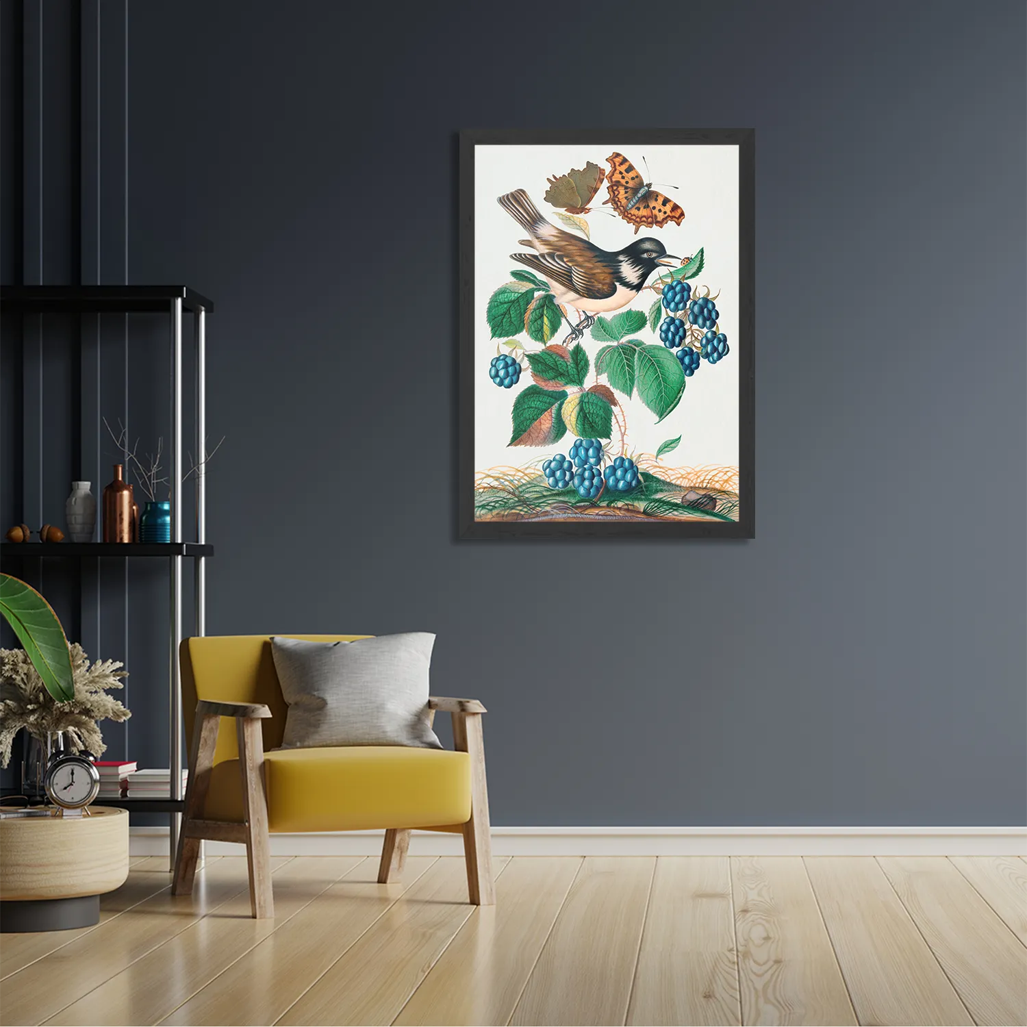 Poster Prent Natuur Vogel en Bloemen 14 Rechthoek Verticaal Met Lijst Template PBL 50 70 Verticaal Vintage 14 2