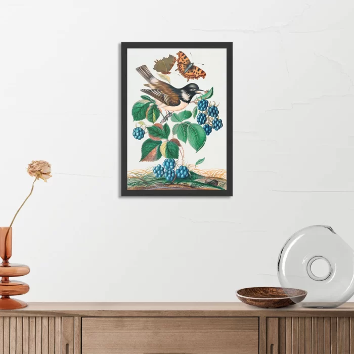 Poster Prent Natuur Vogel en Bloemen 14 Rechthoek Verticaal Met Lijst Template PBL 50 70 Verticaal Vintage 14 3