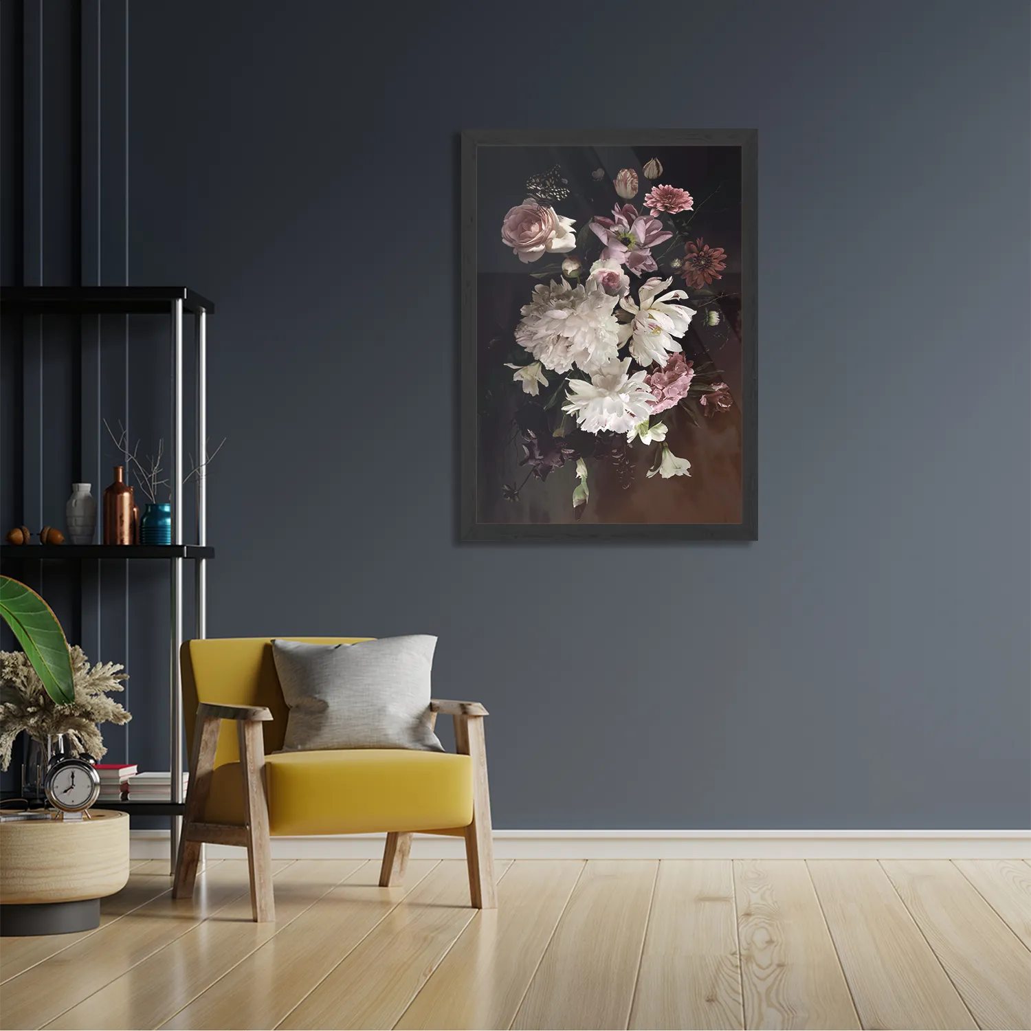 Poster Modern Stil Leven Bloemen 02 Rechthoek Verticaal Met Lijst Template PBL 50 70 Verticaal Vintage 23 2
