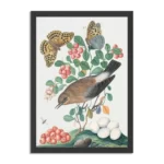 Poster Prent Natuur Vogel en Bloemen 05 Rechthoek Verticaal Met Lijst Template PBL 50 70 Verticaal Vintage 5 1