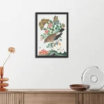Poster Prent Natuur Vogel en Bloemen 05 Rechthoek Verticaal Met Lijst Template PBL 50 70 Verticaal Vintage 5 3