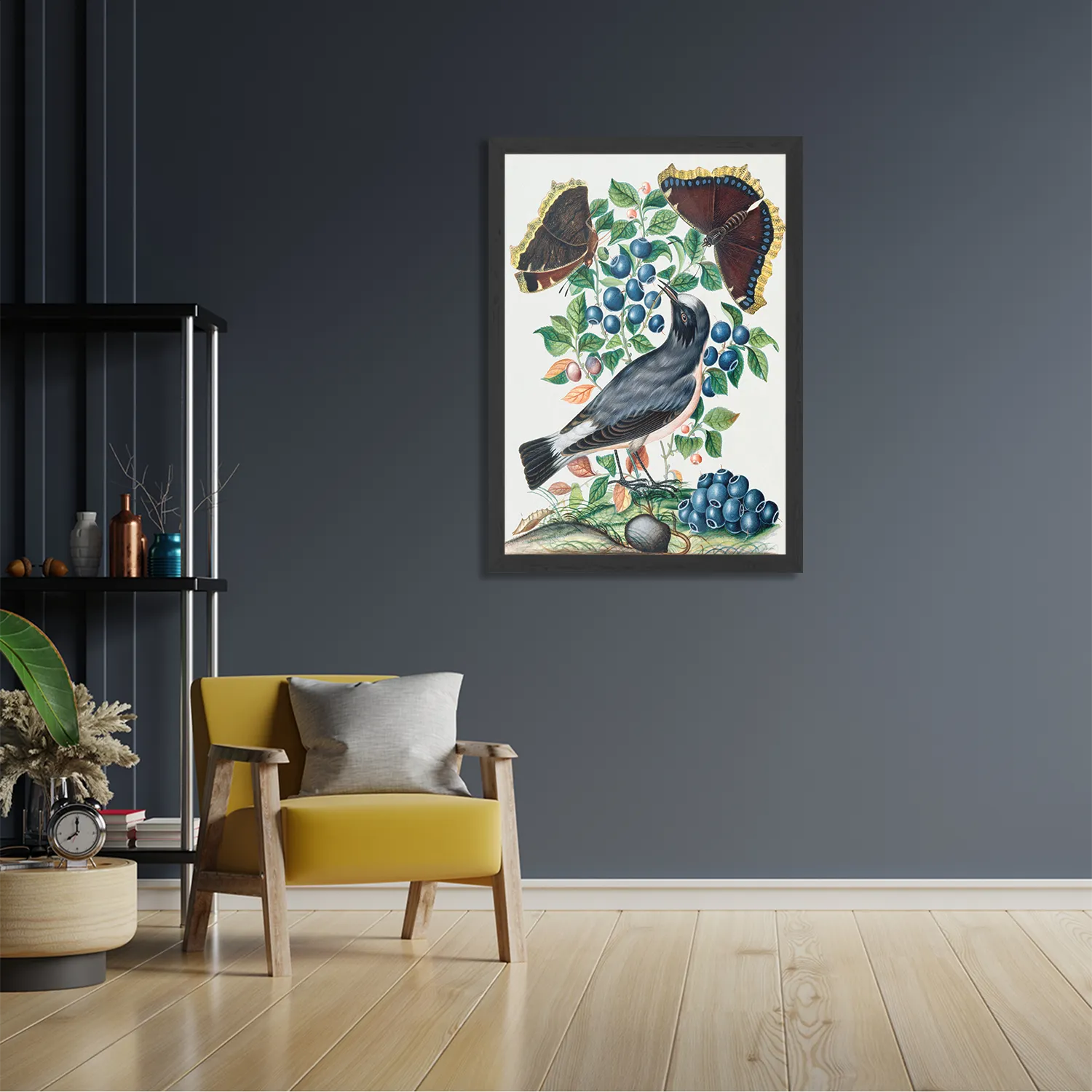 Poster Prent Natuur Vogel en Bloemen 06 Rechthoek Verticaal Met Lijst Template PBL 50 70 Verticaal Vintage 6 2