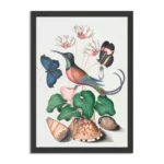 Poster Prent Natuur Vogel en Bloemen 07 Rechthoek Verticaal Met Lijst Template PBL 50 70 Verticaal Vintage 7 1