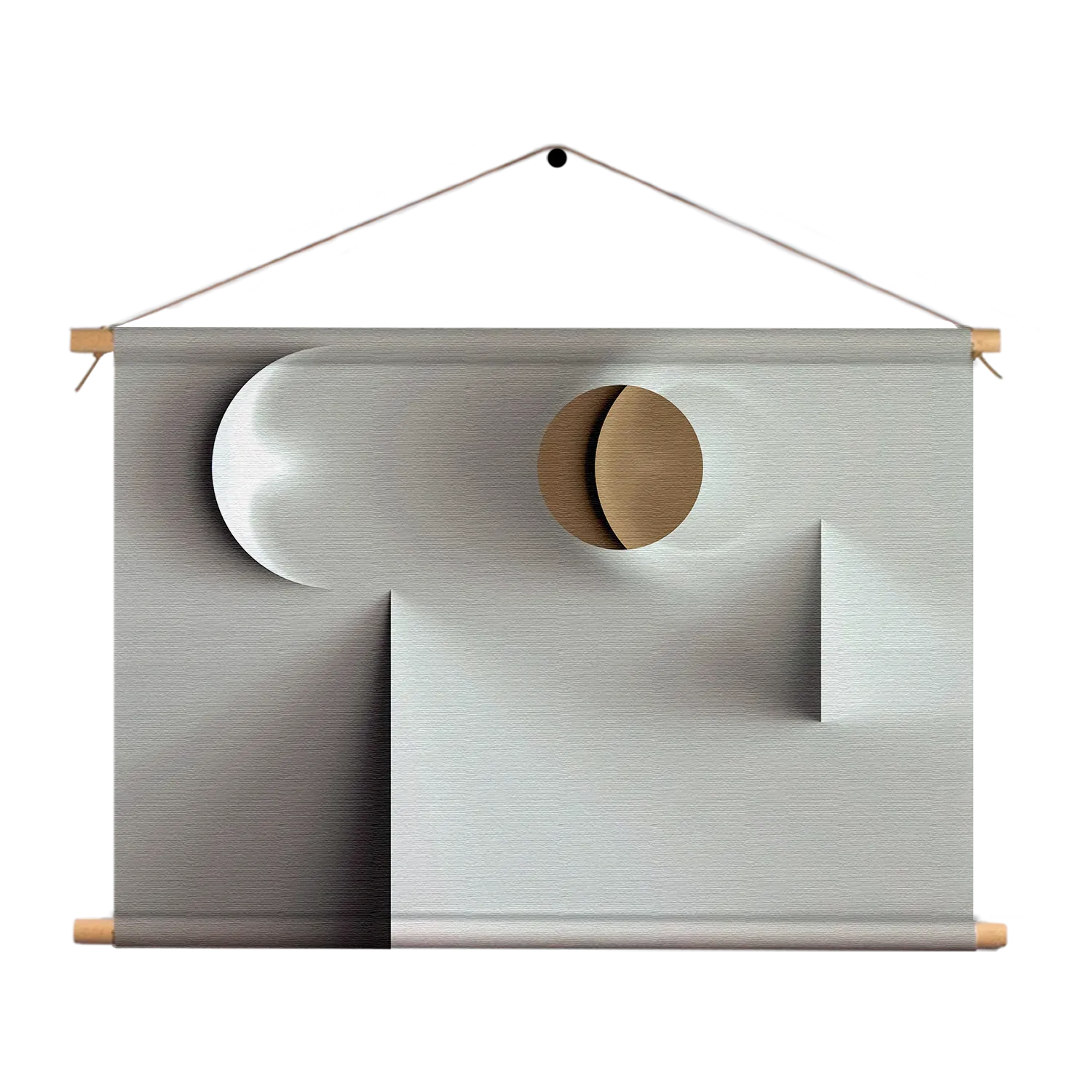 Textielposter Scandinavisch Wit met Goudkleurig Element Rechthoek Horizontaal Template TP 50 70 Horizontaal Abstract 01 1