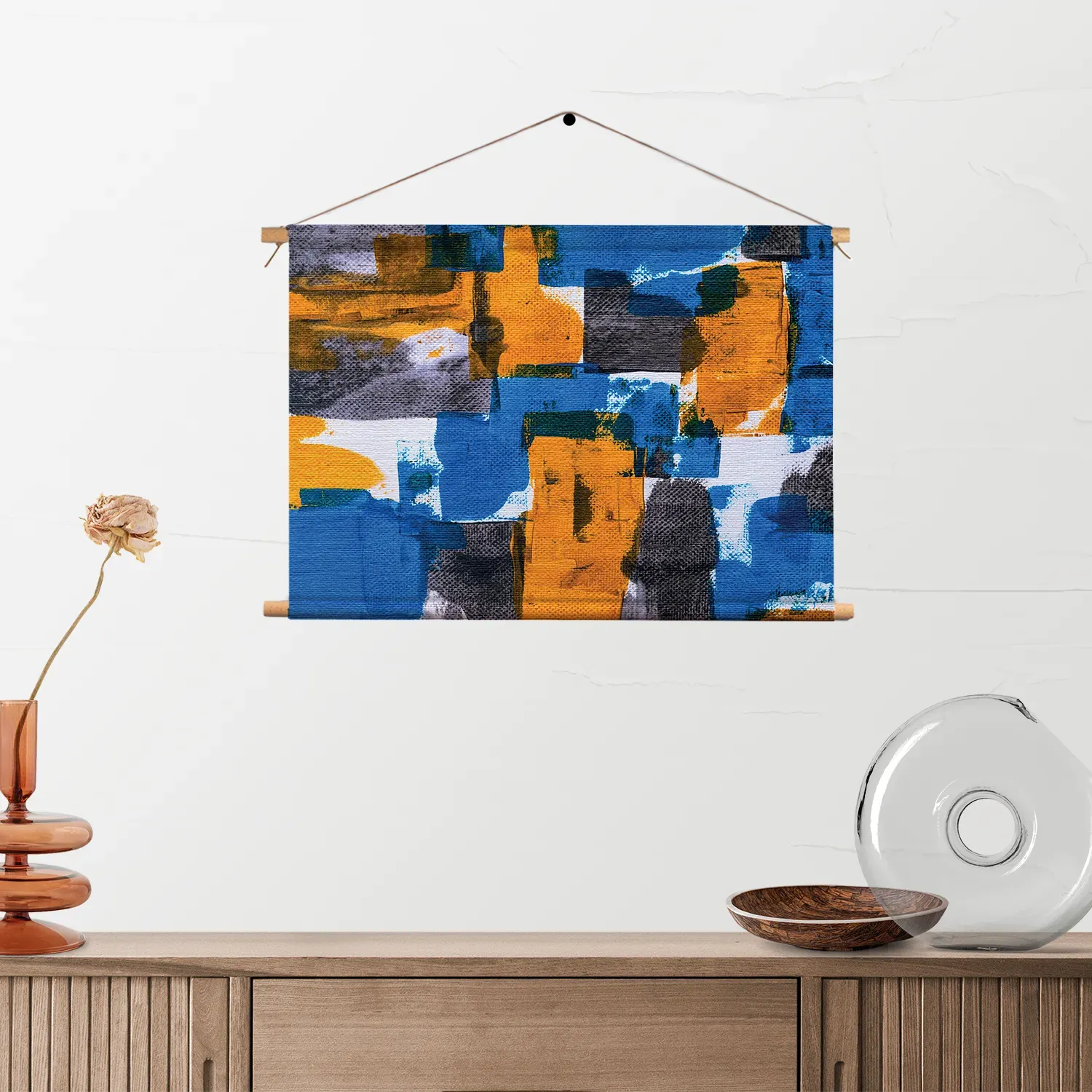 Textielposter Kleurrijk Schilderij Rechthoek Horizontaal Template TP 50 70 Horizontaal Abstract 03 2