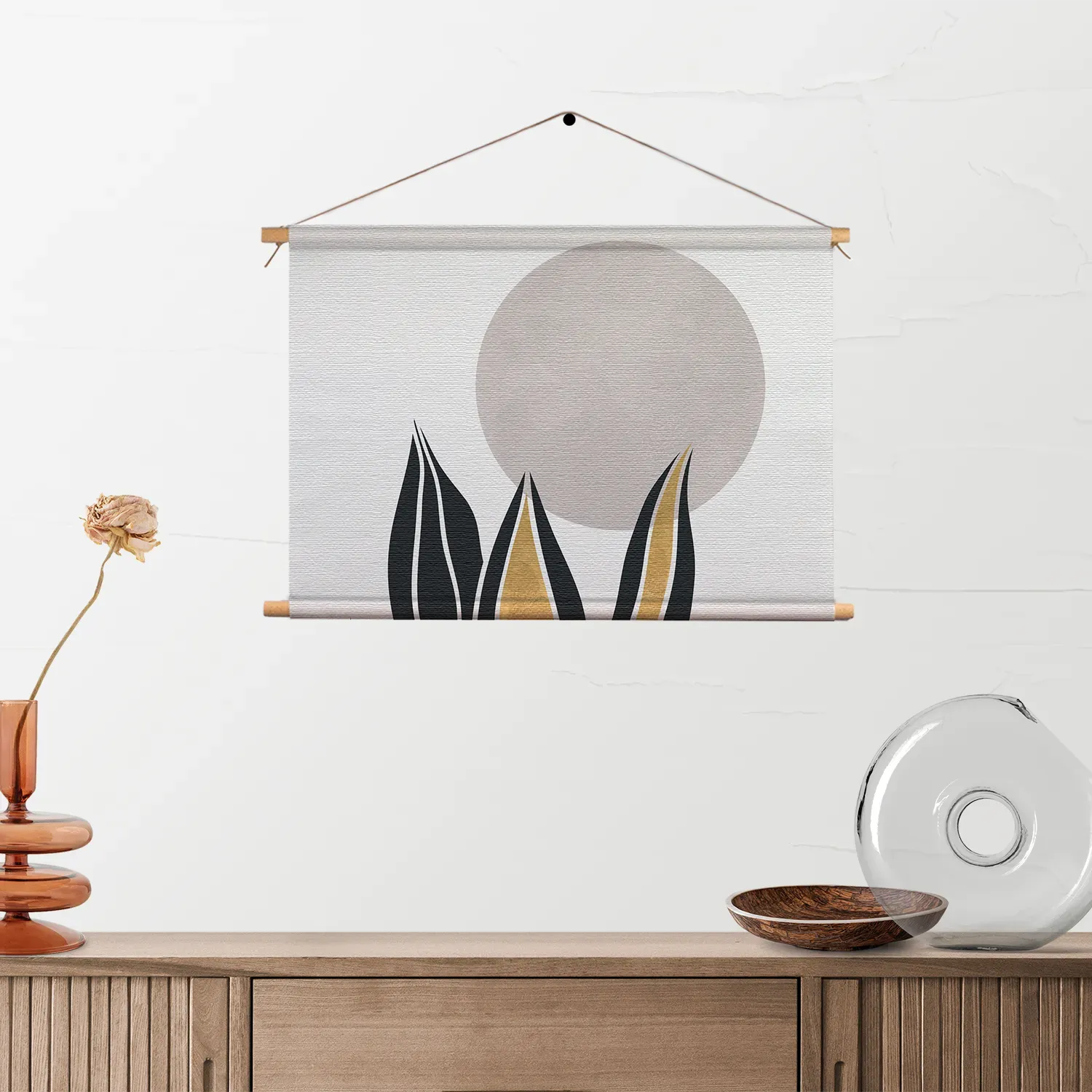 Textielposter Het Gouden Blad Rechthoek Horizontaal Template TP 50 70 Horizontaal Abstract 04 2