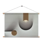 Textielposter Scandinavisch Wit met Goudkleurig Element 03 Rechthoek Horizontaal Template TP 50 70 Horizontaal Abstract 101 1