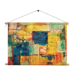 Textielposter Kunst Mondriaan Stijl Kleurrijk Rechthoek Horizontaal Template TP 50 70 Horizontaal Abstract 103 1