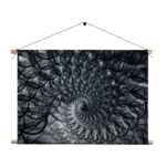 Textielposter Zwart Witte Spiraaltunnel Rechthoek Horizontaal Template TP 50 70 Horizontaal Abstract 107 1