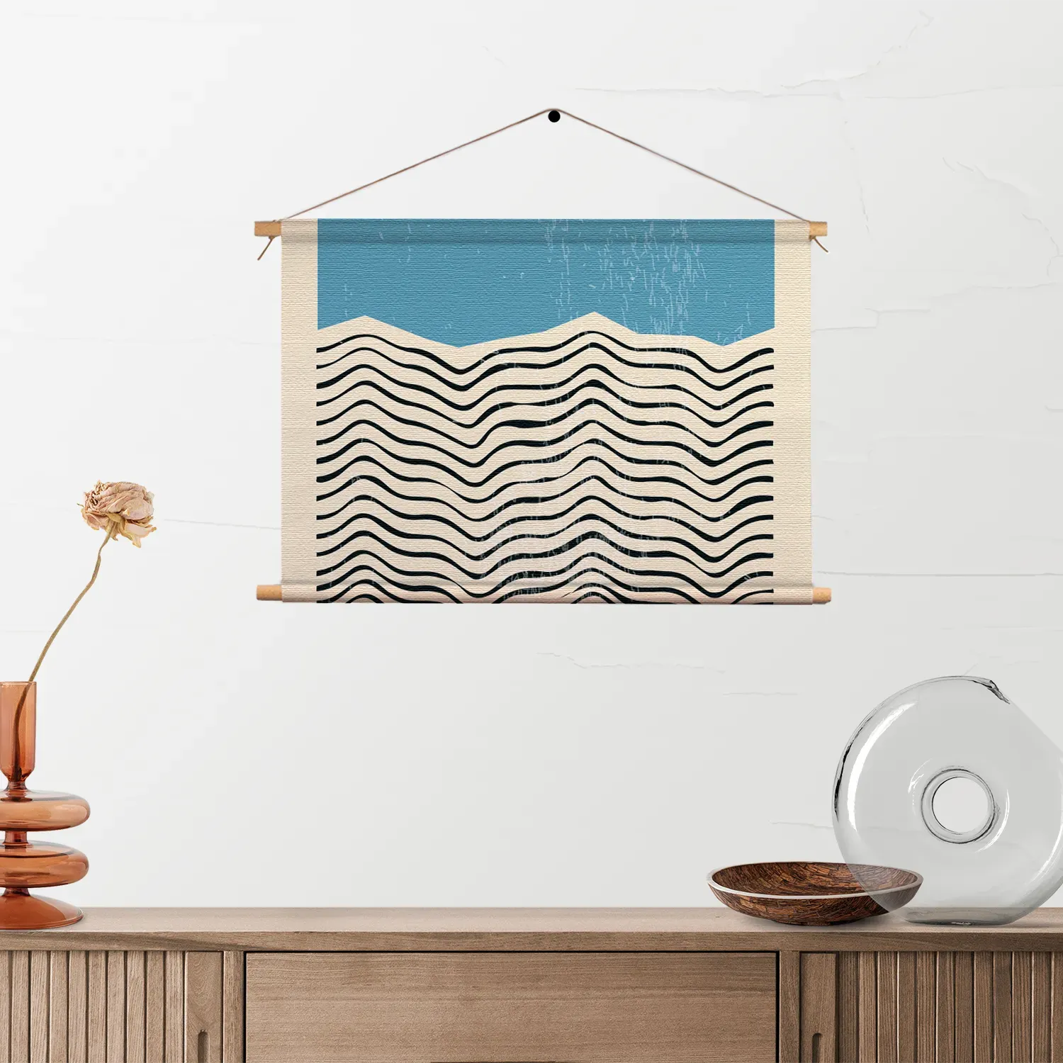 Textielposter Scandinavisch Basis Blauw Rechthoek Horizontaal Template TP 50 70 Horizontaal Abstract 13 2