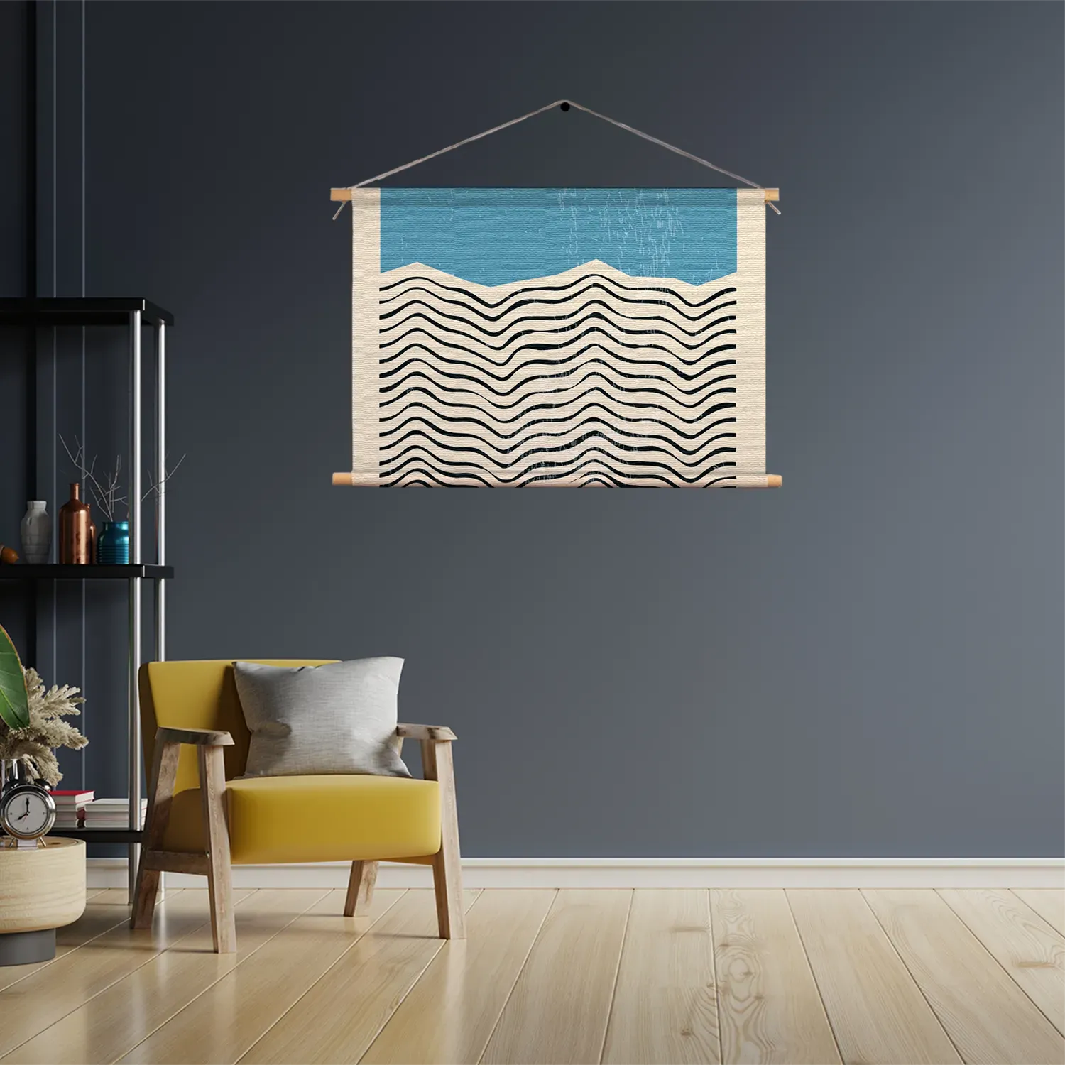 Textielposter Scandinavisch Basis Blauw Rechthoek Horizontaal Template TP 50 70 Horizontaal Abstract 13 3