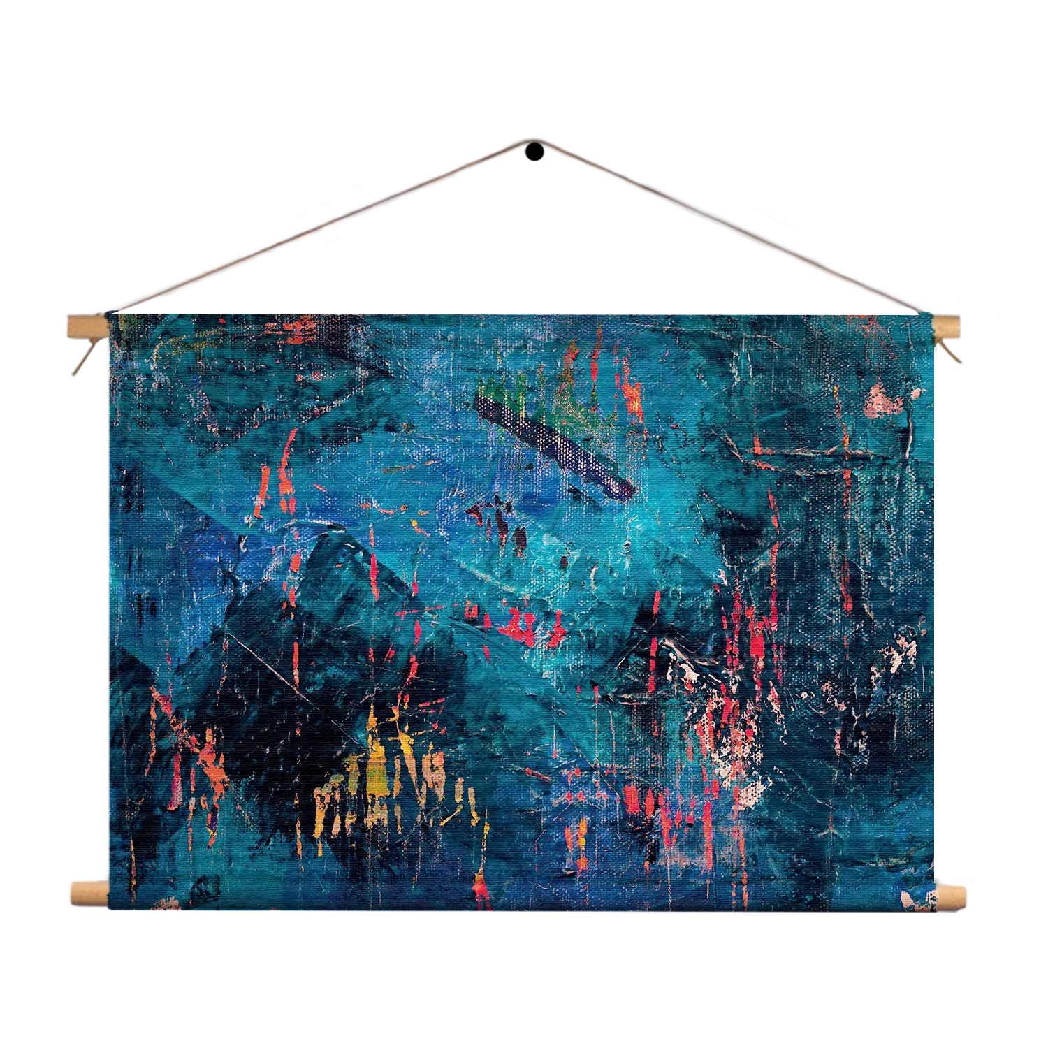 Textielposter Het blauwe schilderwerk Rechthoek Horizontaal Template TP 50 70 Horizontaal Abstract 15 1