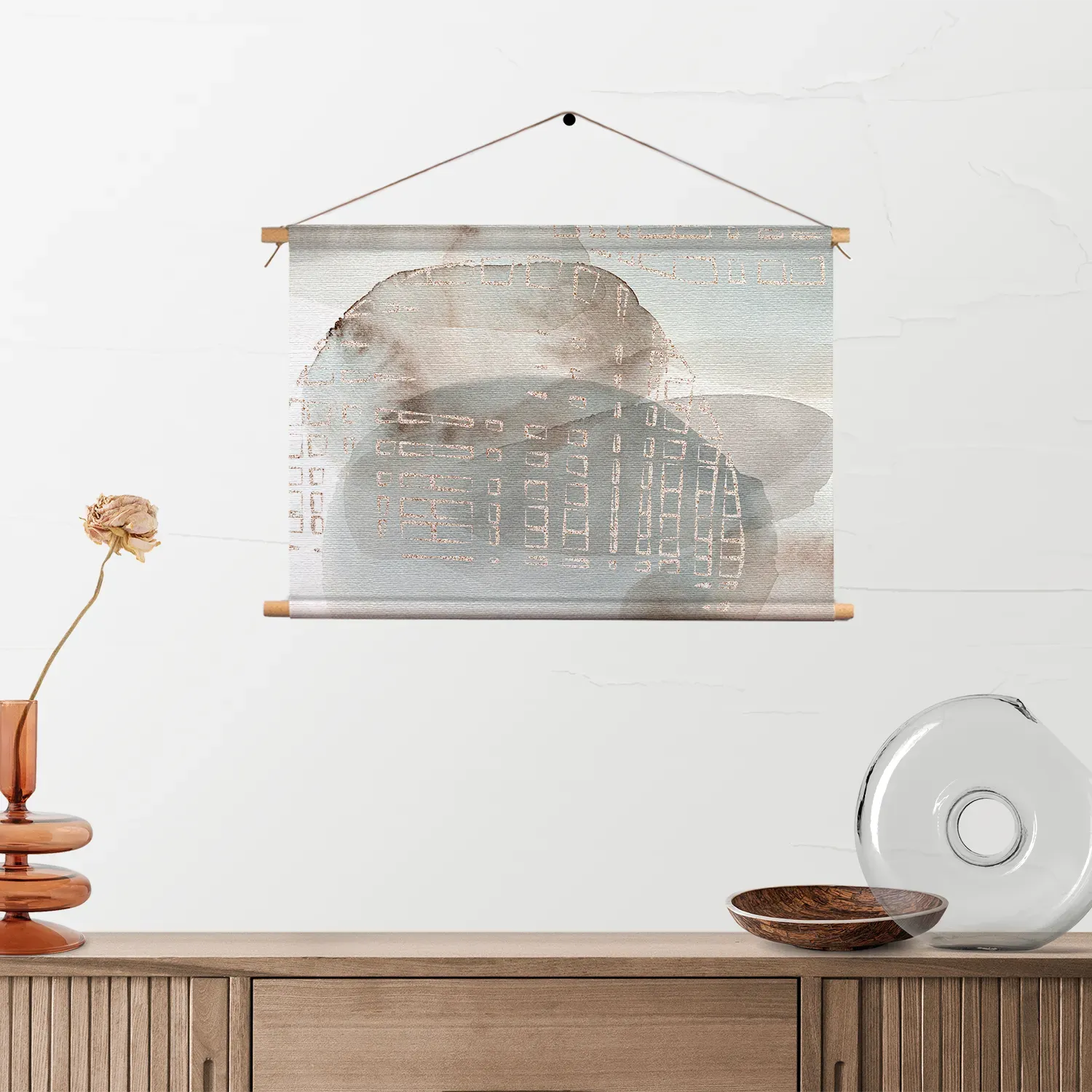 Textielposter Abstract Rustige Tinten met Accent 01 Rechthoek Horizontaal Template TP 50 70 Horizontaal Abstract 24 2