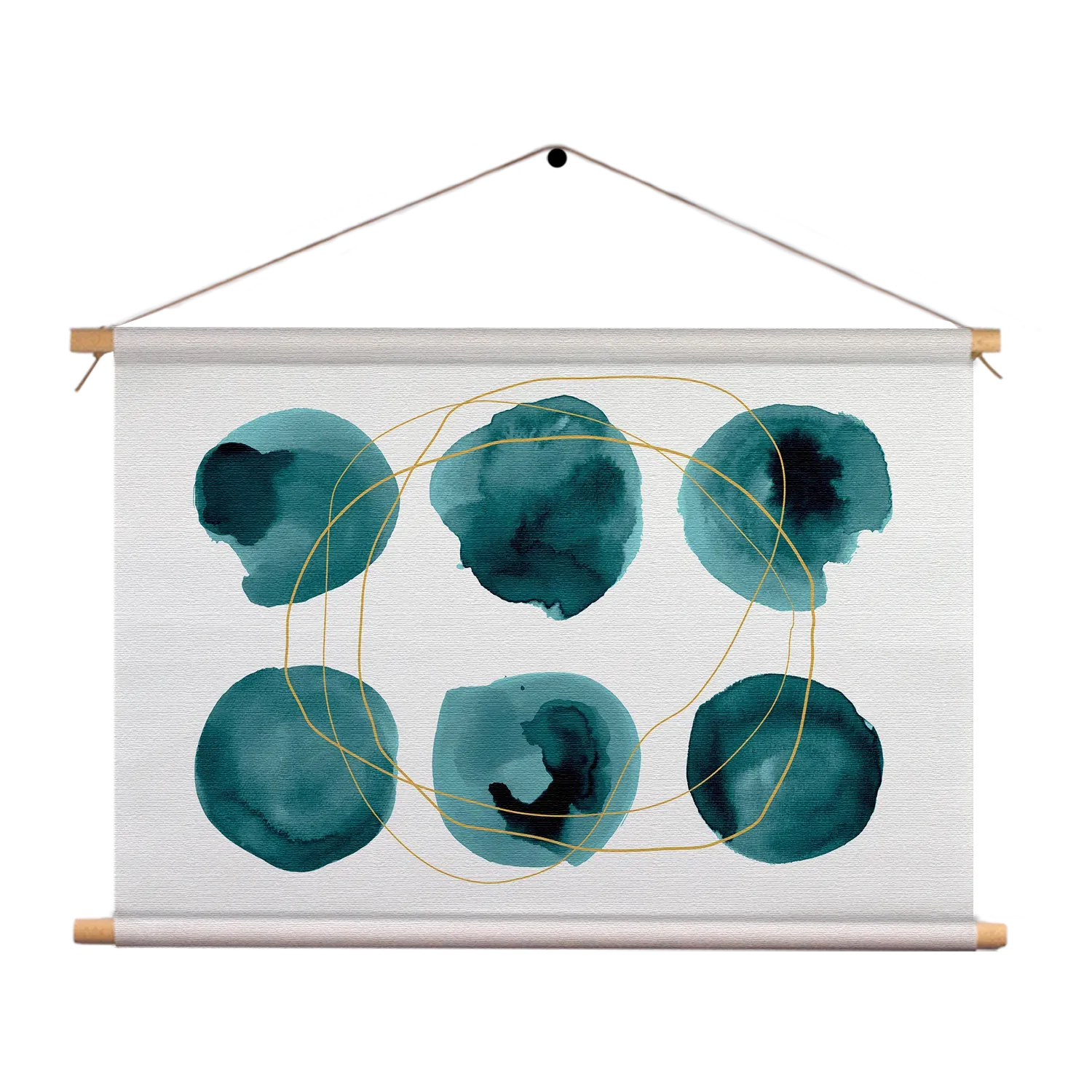 Textielposter Scandinavisch Rond Patroon Groen Rechthoek Horizontaal Template TP 50 70 Horizontaal Abstract 29 1