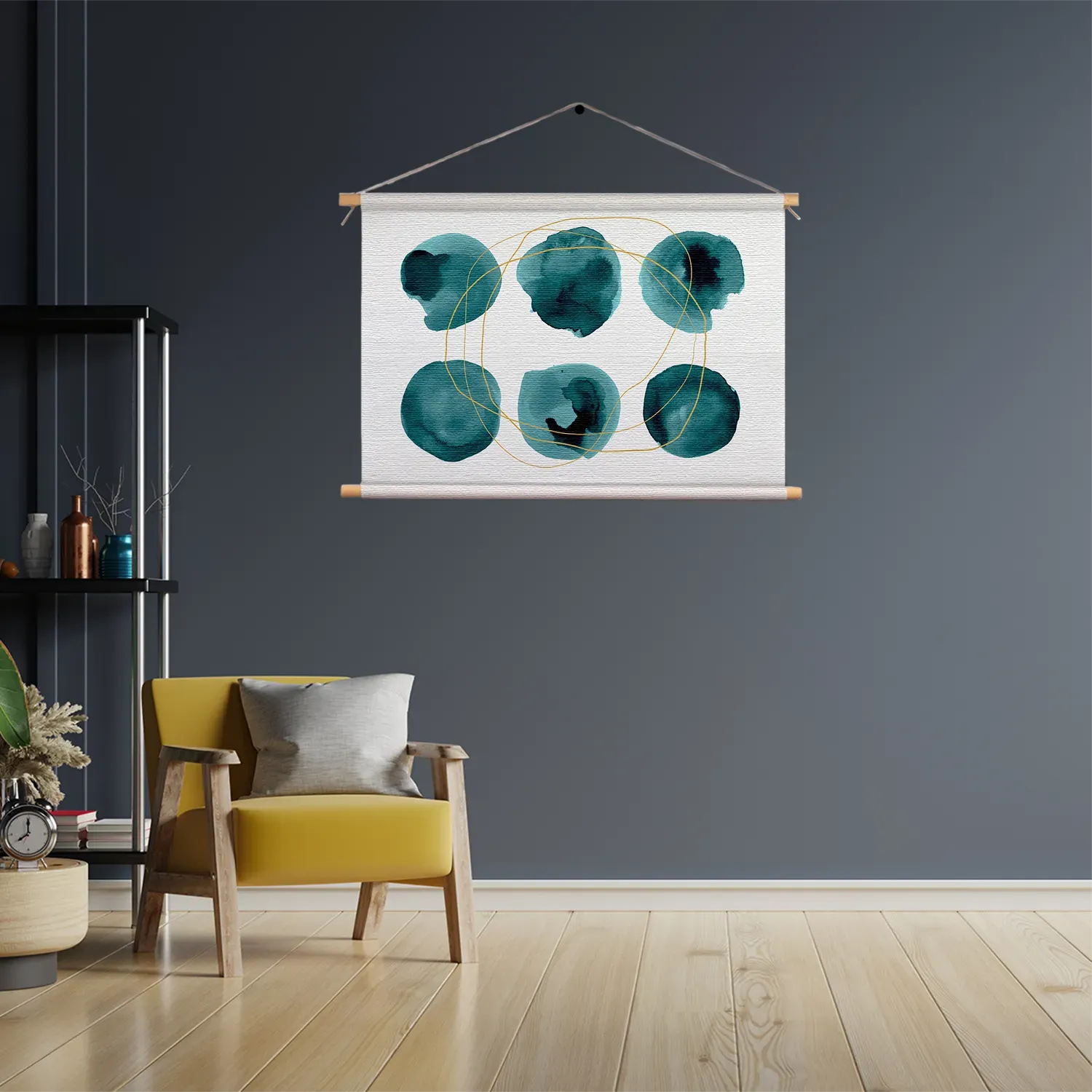 Textielposter Scandinavisch Rond Patroon Groen Rechthoek Horizontaal Template TP 50 70 Horizontaal Abstract 29 3