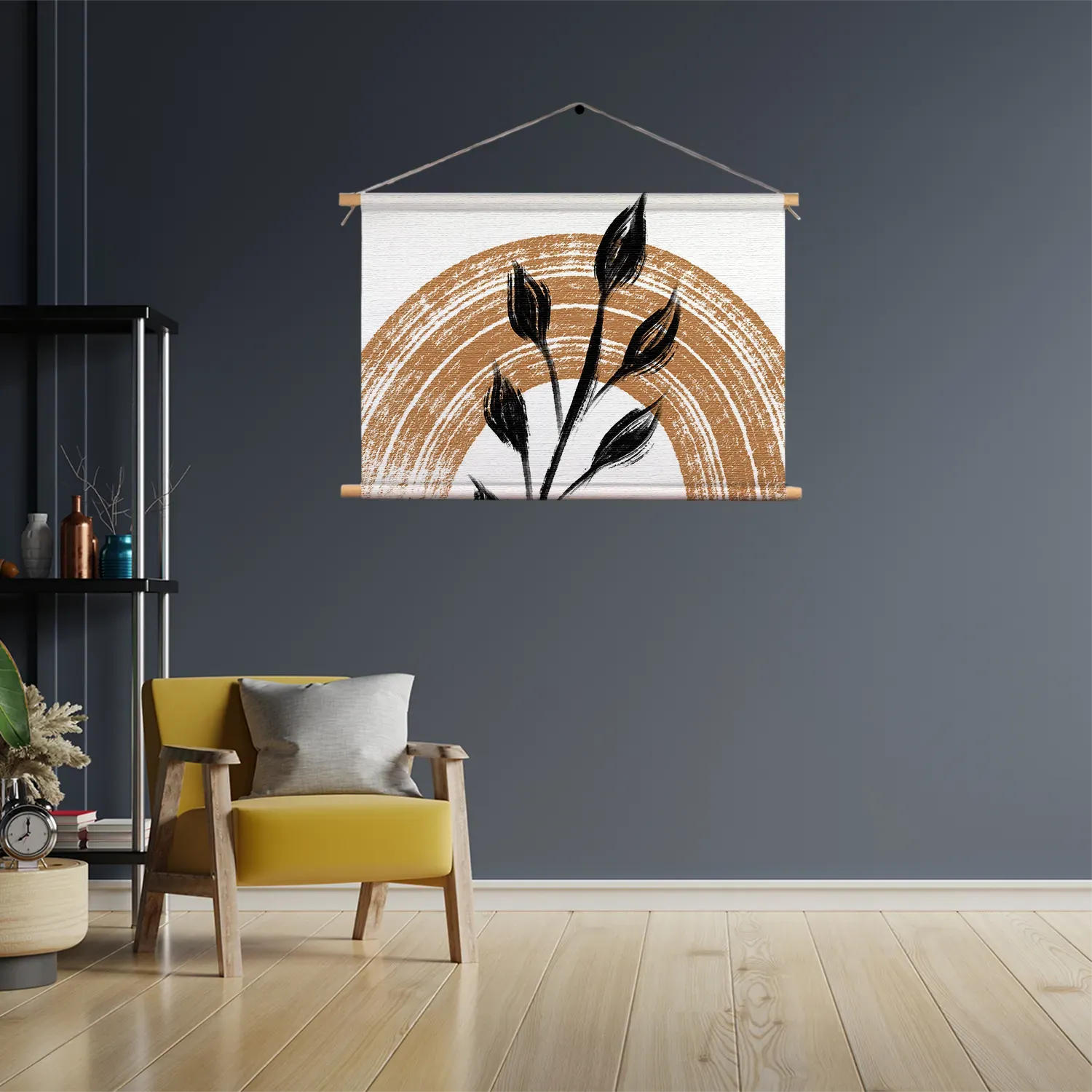 Textielposter Scandinavisch Patroon met Bloem 01 Rechthoek Horizontaal Template TP 50 70 Horizontaal Abstract 33 3
