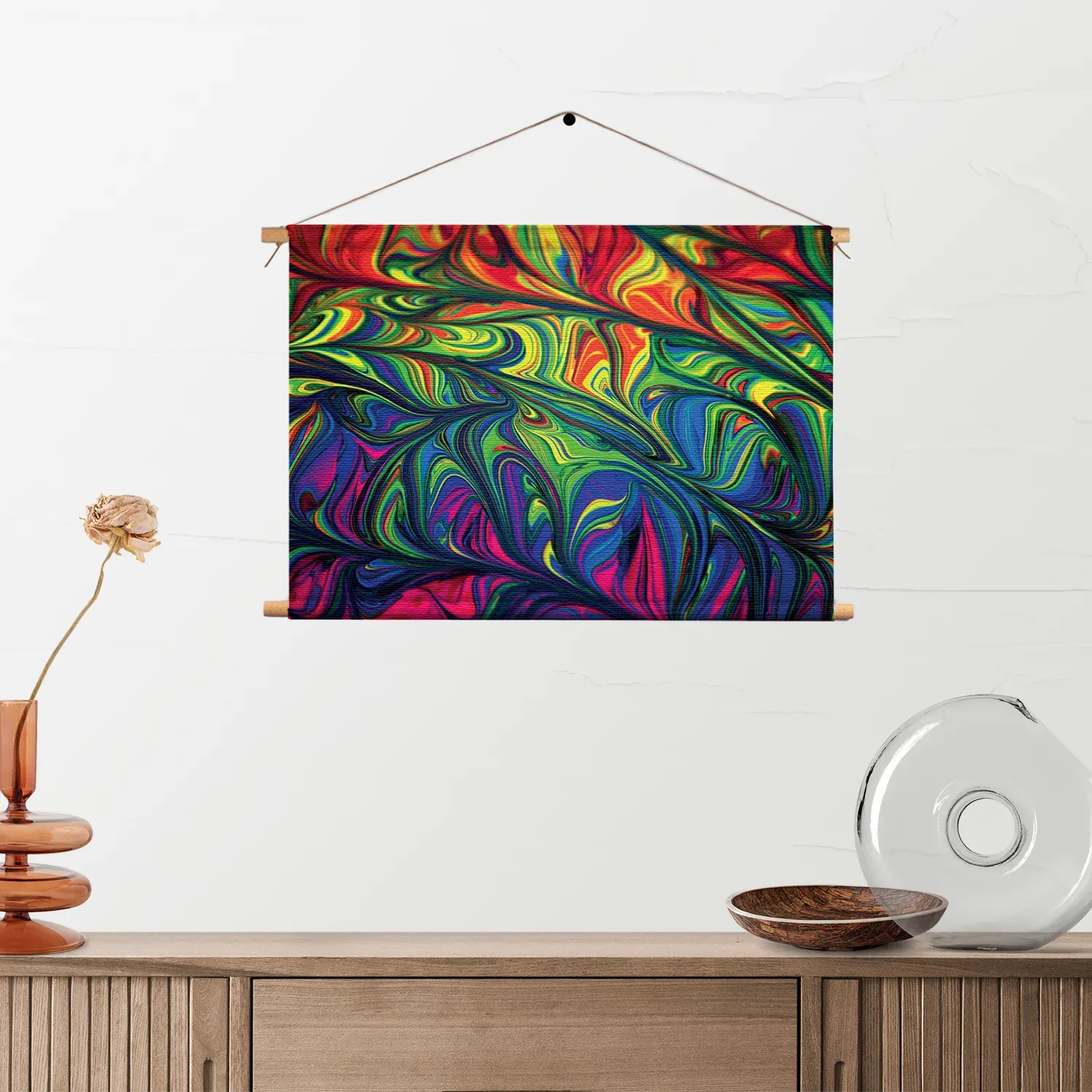Textielposter Verf Kleuren Gemengd Rechthoek Horizontaal Template TP 50 70 Horizontaal Abstract 37 2