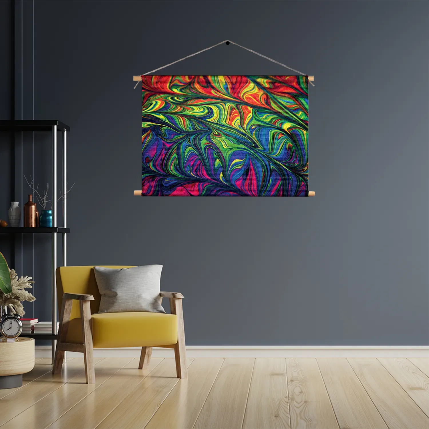 Textielposter Verf Kleuren Gemengd Rechthoek Horizontaal Template TP 50 70 Horizontaal Abstract 37 3