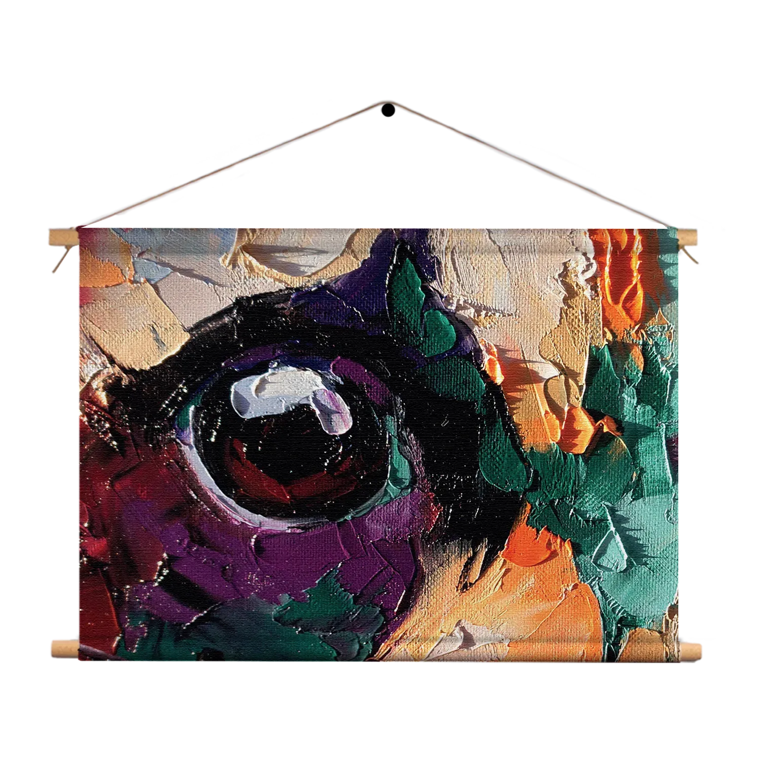 Textielposter Geschilderde Dierenkop in Kleur Rechthoek Horizontaal Template TP 50 70 Horizontaal Abstract 42 1