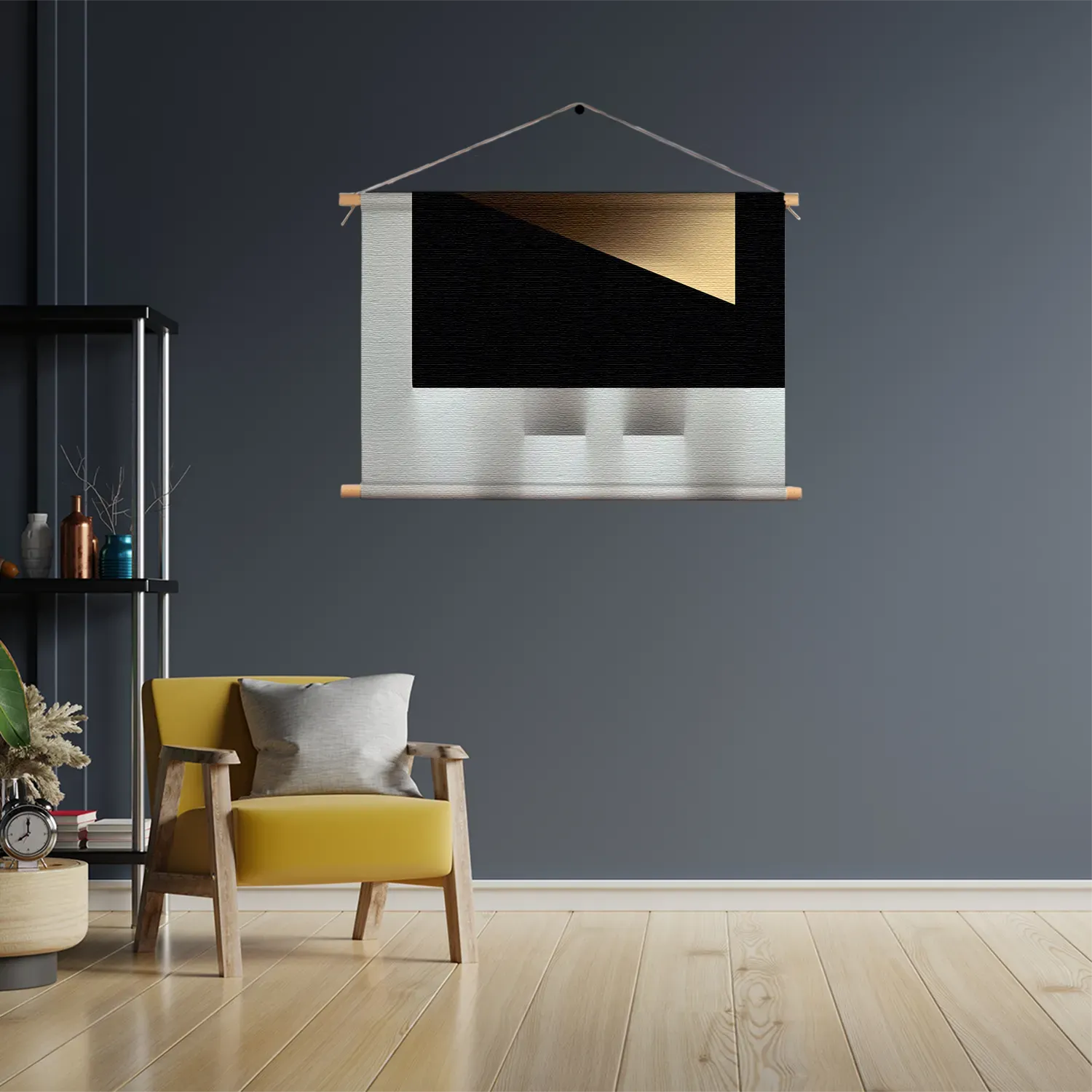 Template_TP_50-70_Horizontaal_Abstract_73-3 Textielposter Scandinavisch Wit met Zwart Element 03 Rechthoek Horizontaal Template TP 50 70 Horizontaal Abstract 73 3