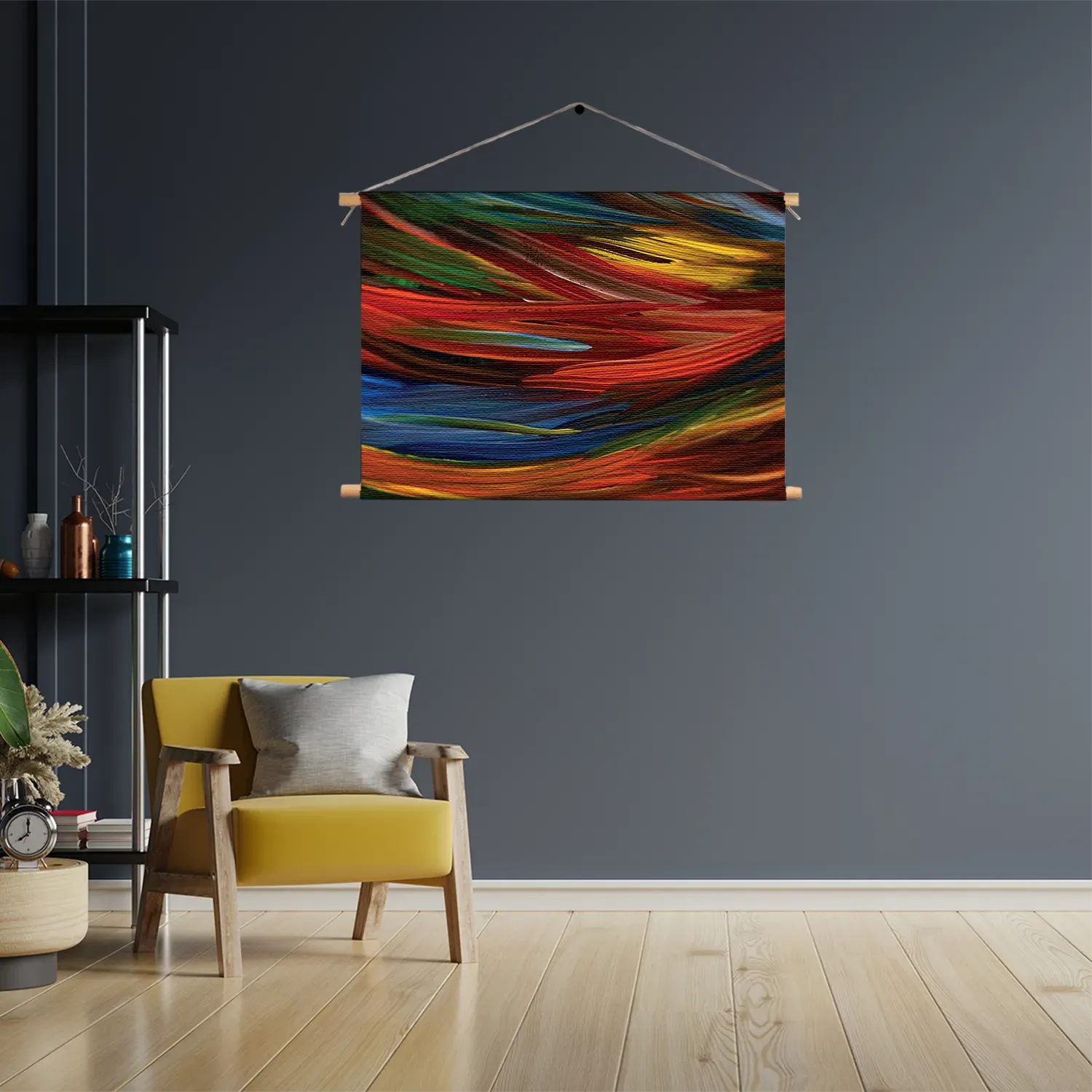 Textielposter Geschilderde Strepen Kleurrijk Rechthoek Horizontaal Template TP 50 70 Horizontaal Abstract 75 3