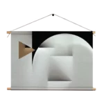 Textielposter Scandinavisch Wit met Goudkleurig Element 02 Rechthoek Horizontaal Template TP 50 70 Horizontaal Abstract 91 1