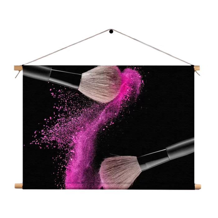 Textielposter Make up Poederkwasten Roze Rechthoek Horizontaal Template TP 50 70 Horizontaal Beauty 1 1