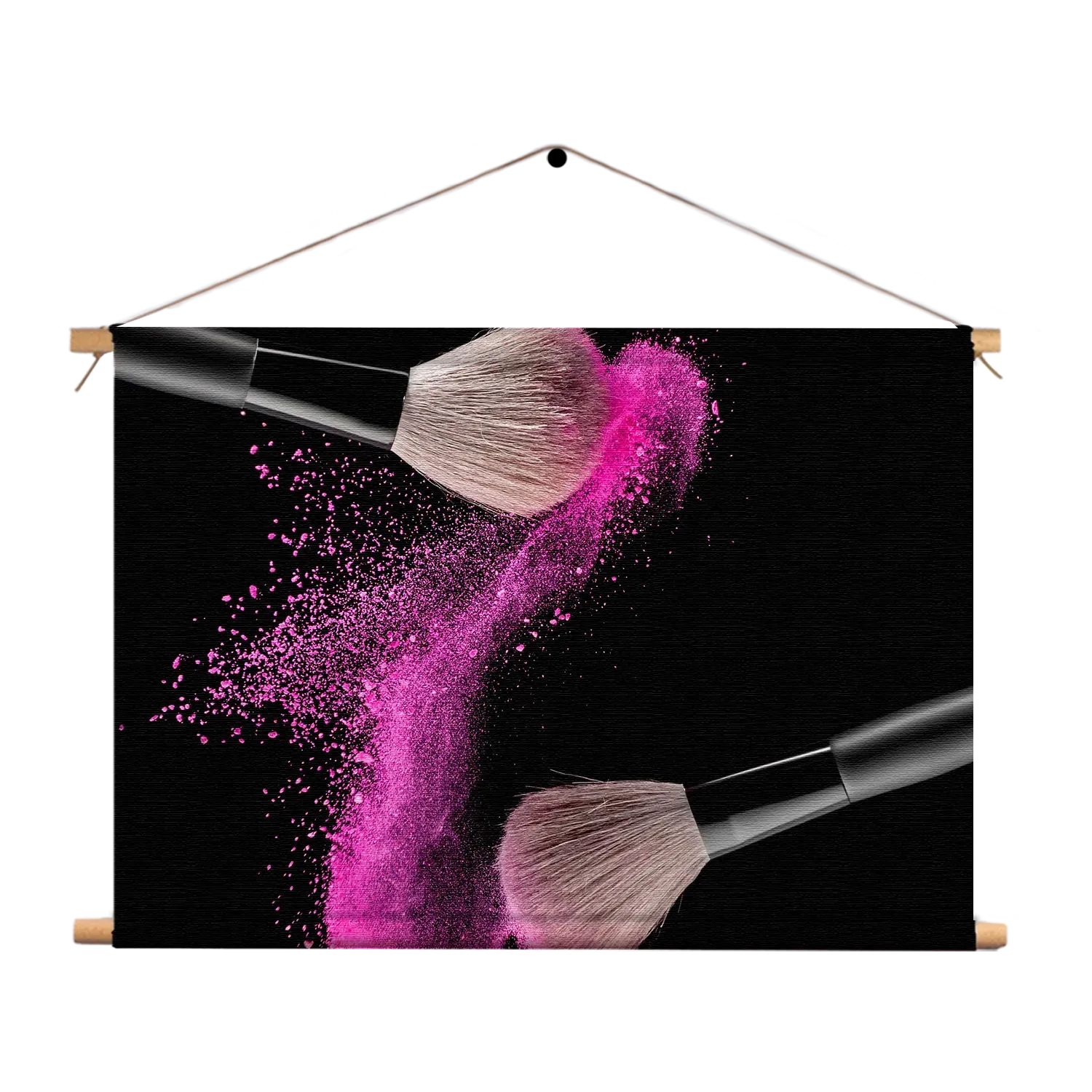 Textielposter Make up Poederkwasten Roze Rechthoek Horizontaal Template TP 50 70 Horizontaal Beauty 1 1
