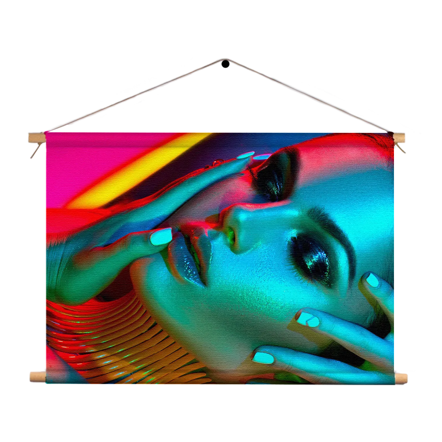 Textielposter Kleurrijke Vrouw Rechthoek Horizontaal Template TP 50 70 Horizontaal Beauty 5 1