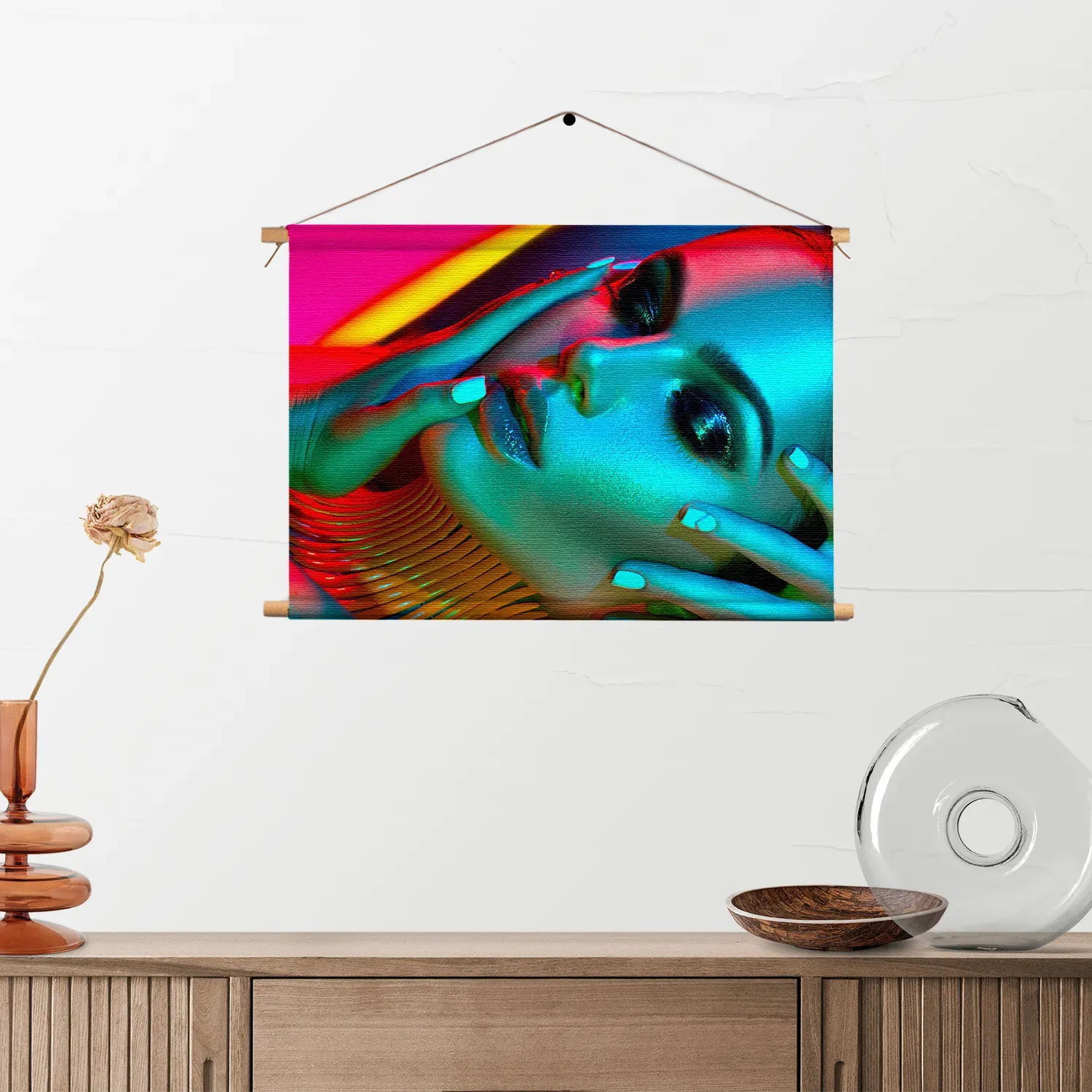 Textielposter Kleurrijke Vrouw Rechthoek Horizontaal Template TP 50 70 Horizontaal Beauty 5 2