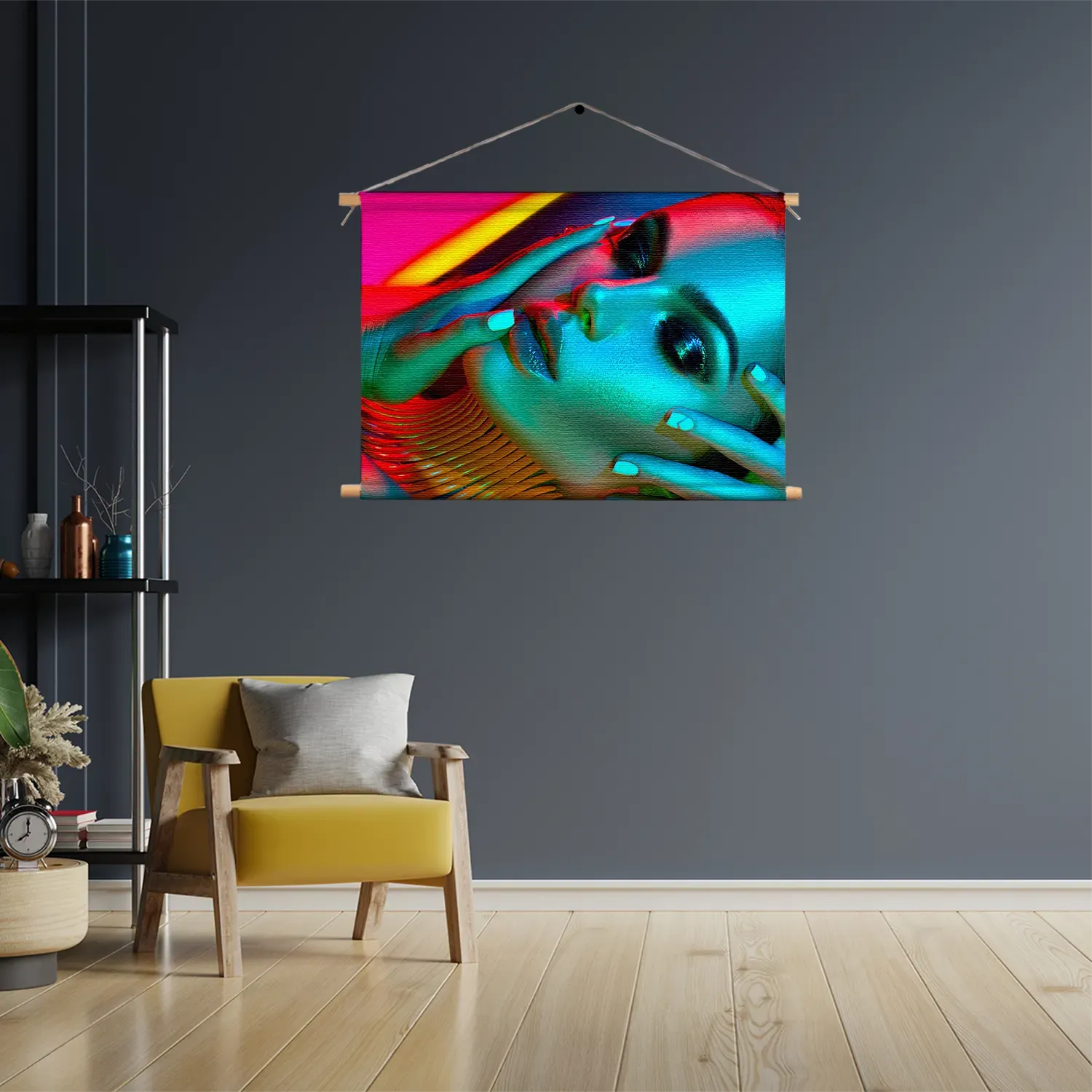 Textielposter Kleurrijke Vrouw Rechthoek Horizontaal Template TP 50 70 Horizontaal Beauty 5 3