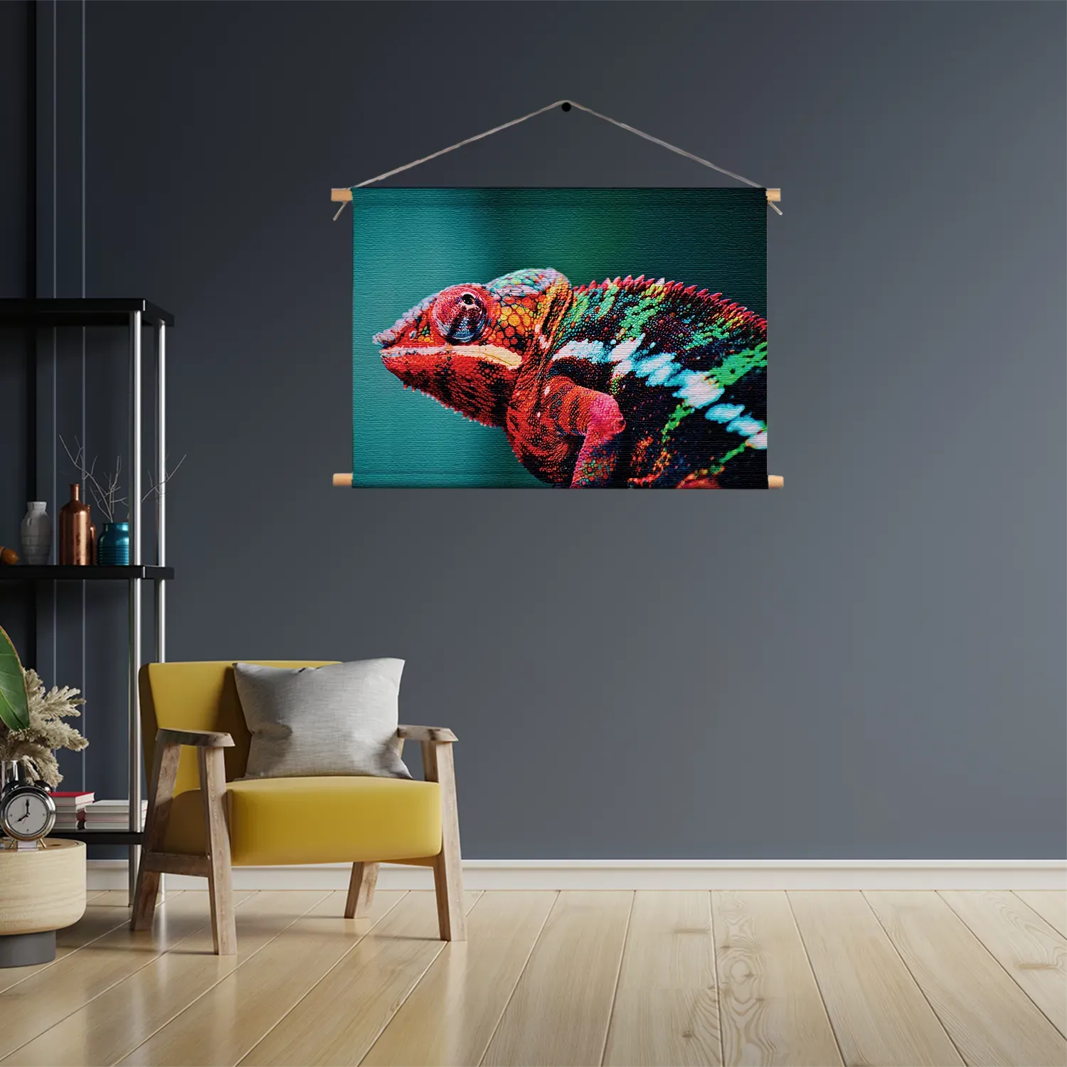 Textielposter Kameleon Kleurrijk Rechthoek Horizontaal Template TP 50 70 Horizontaal Dieren 10 3