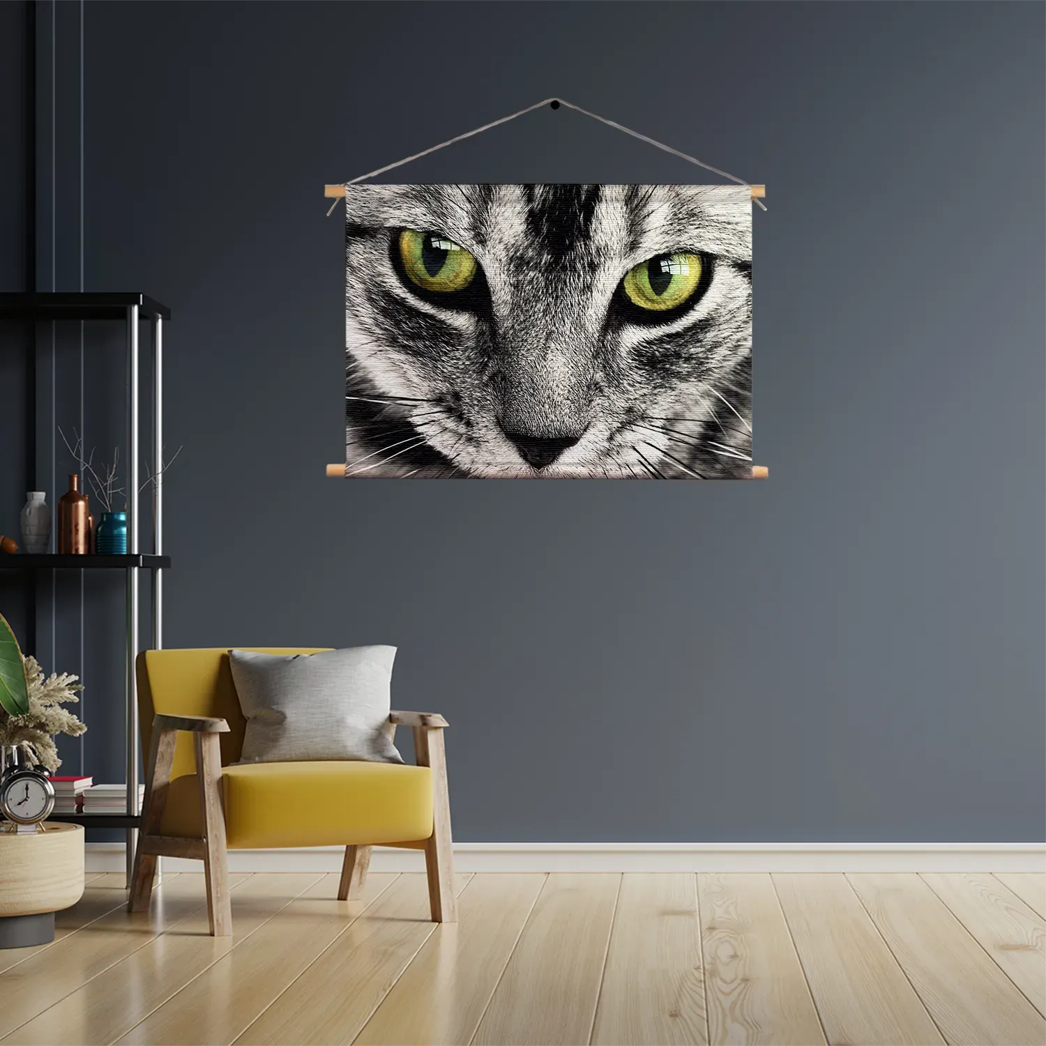 Textielposter Katte Hoofd Close up Rechthoek Horizontaal Template TP 50 70 Horizontaal Dieren 16 3