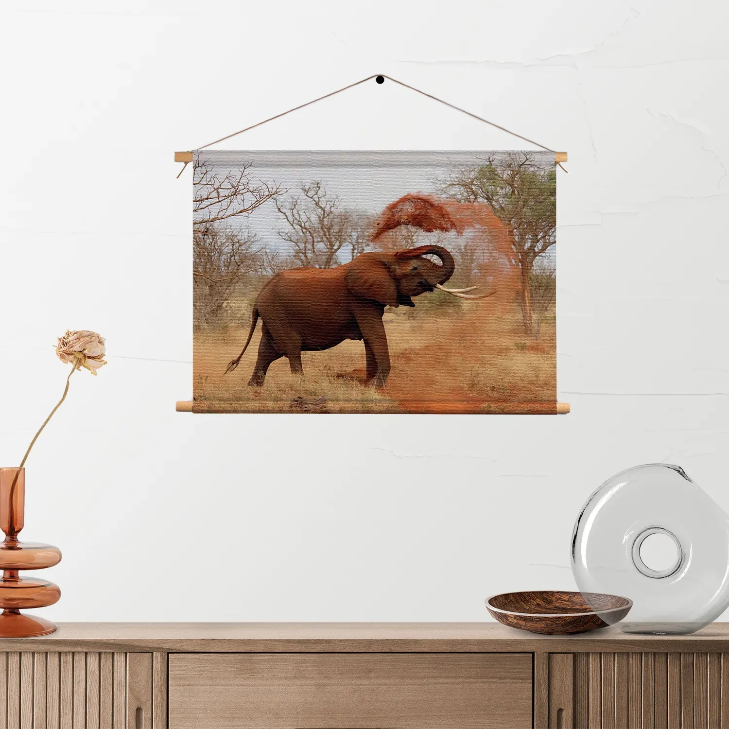 Textielposter Wilde Olifant Rechthoek Horizontaal Template TP 50 70 Horizontaal Dieren 17 2