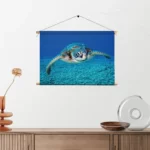Textielposter Zeeschildpad In Helderblauw Water 01 Rechthoek Horizontaal Template TP 50 70 Horizontaal Dieren 21 2