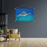 Textielposter Zeeschildpad In Helderblauw Water 01 Rechthoek Horizontaal Template TP 50 70 Horizontaal Dieren 21 3